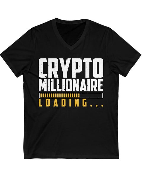 Crypto Millionaire Loading Cryptocurrency V Neck Shirt For Enthusiasts