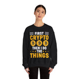 Crypto Quote Crypto Crewneck Sweatshirt – Cryptocurrency Shirt for Enthusiasts, Traders, and Meme Lovers