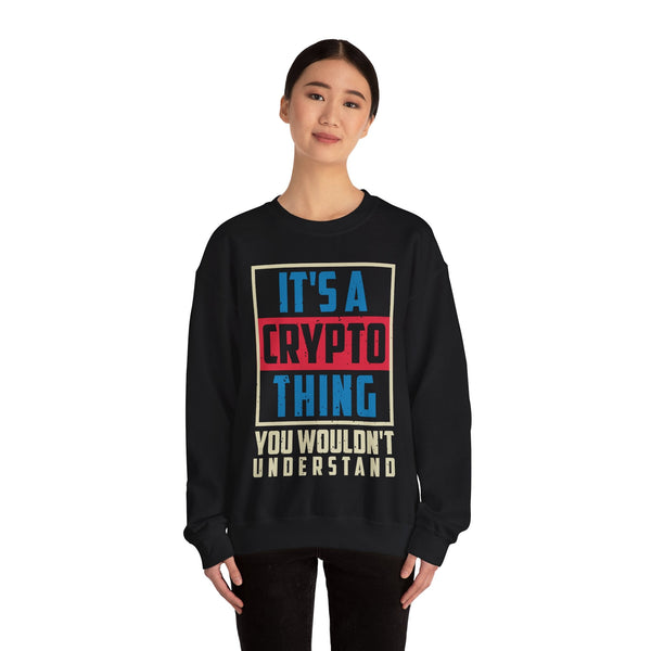 Crypto Thing Poster Crypto Crewneck Sweatshirt – Cryptocurrency Shirt for Enthusiasts, Traders, and Meme Lovers