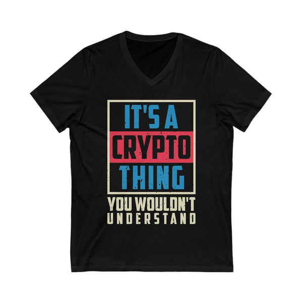 Crypto Thing Poster Crypto V-Neck – Cryptocurrency Shirt for Enthusiasts, Traders, and Meme Lovers