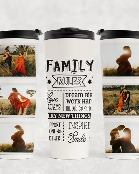 Custom Six Photo Collage Tumbler With Family Quote 20oz Keepsake