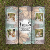 Custom Family Photo Tumbler - Personalized Floral Design Gift, Family Definition Cup, Keepsake for Loved Ones, Unique