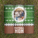 Custom Football Mom Tumbler - Personalized Photo Sports Gift for Moms, Football Field Design, Game Day Mom Gift,