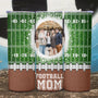 Custom Football Mom Tumbler - Personalized Photo Sports Gift for Moms, Football Field Design, Game Day Mom Gift,