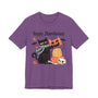 Cute Black Cat Halloween Shirt - Pumpkin Stack & Scarf Cozy Cat Graphic Tee