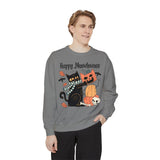 Cute Black Cat Halloween Sweatshirt - Pumpkin Stack & Scarf Cozy Cat Graphic Sweater