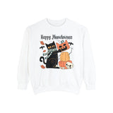 Cute Black Cat Halloween Sweatshirt - Pumpkin Stack & Scarf Cozy Cat Graphic Sweater