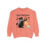 Cute Black Cat Halloween Sweatshirt - Pumpkin Stack & Scarf Cozy Cat Graphic Sweater