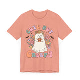 Cute But Creepy Halloween Shirt - Floral Ghost with Pumpkin Graphic Tee