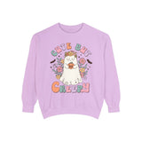 Cute But Creepy Halloween Sweatshirt - Floral Ghost with Pumpkin Graphic Sweater