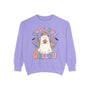 Cute But Creepy Halloween Sweatshirt - Floral Ghost with Pumpkin Graphic Sweater