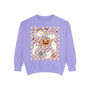 Cute Ghosts and Pumpkins Halloween Sweatshirt - Checkered Vintage Graphic Sweater