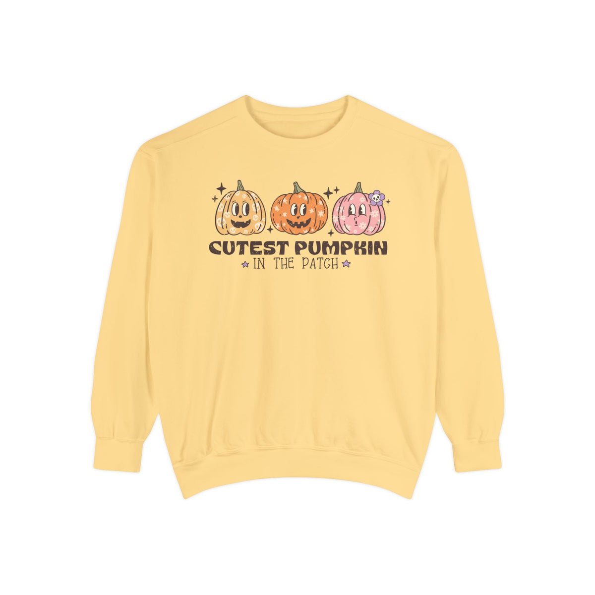 Cutest Pumpkin in the Patch Halloween Sweatshirt - Cute Trio Pumpkins Graphic Sweater