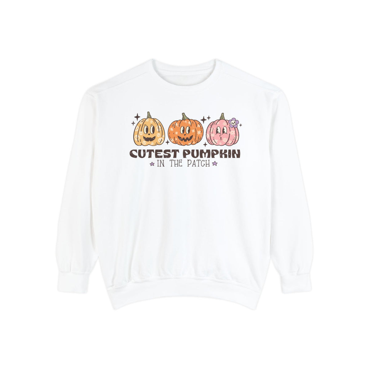 Cutest Pumpkin in the Patch Halloween Sweatshirt - Cute Trio Pumpkins Graphic Sweater