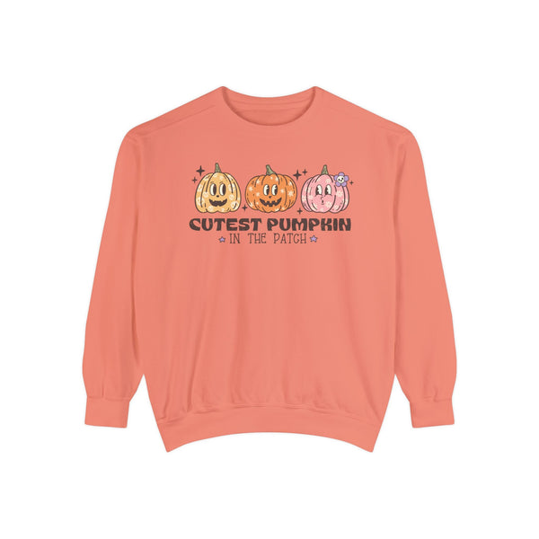 Cutest Pumpkin in the Patch Halloween Sweatshirt - Cute Trio Pumpkins Graphic Sweater