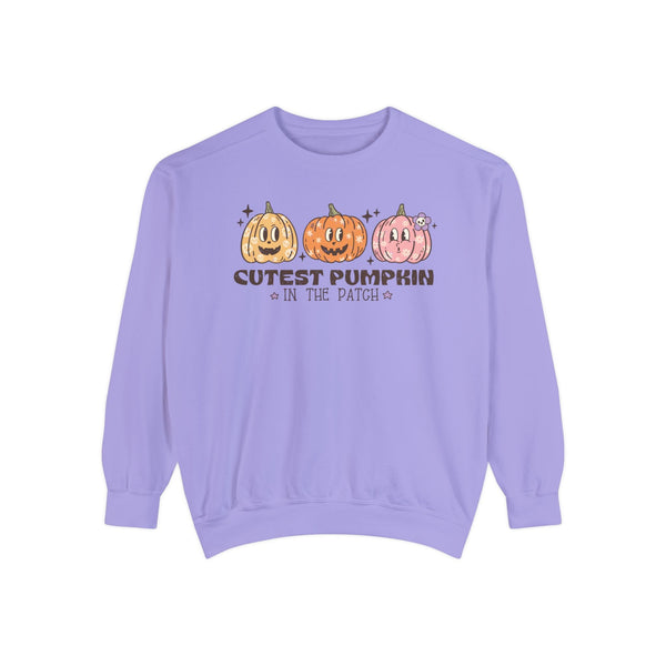 Cutest Pumpkin in the Patch Halloween Sweatshirt - Cute Trio Pumpkins Graphic Sweater