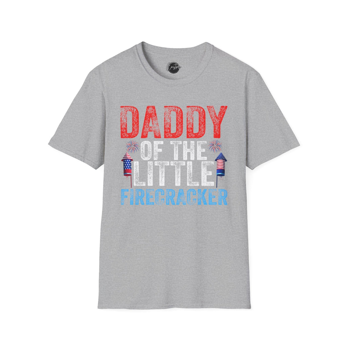 Daddy Of The Little Firecracke - 4th of July shirt, USA flag shirt, Red white blue tee, Patriotic - t-shirt, American