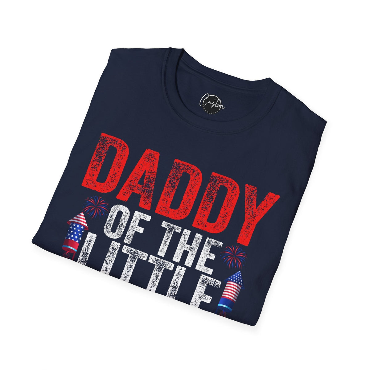 Daddy Of The Little Firecracke - 4th of July shirt, USA flag shirt, Red white blue tee, Patriotic - t-shirt, American