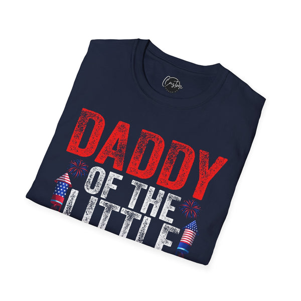 Daddy Of The Little Firecracke - 4th of July shirt, USA flag shirt, Red white blue tee, Patriotic - t-shirt, American