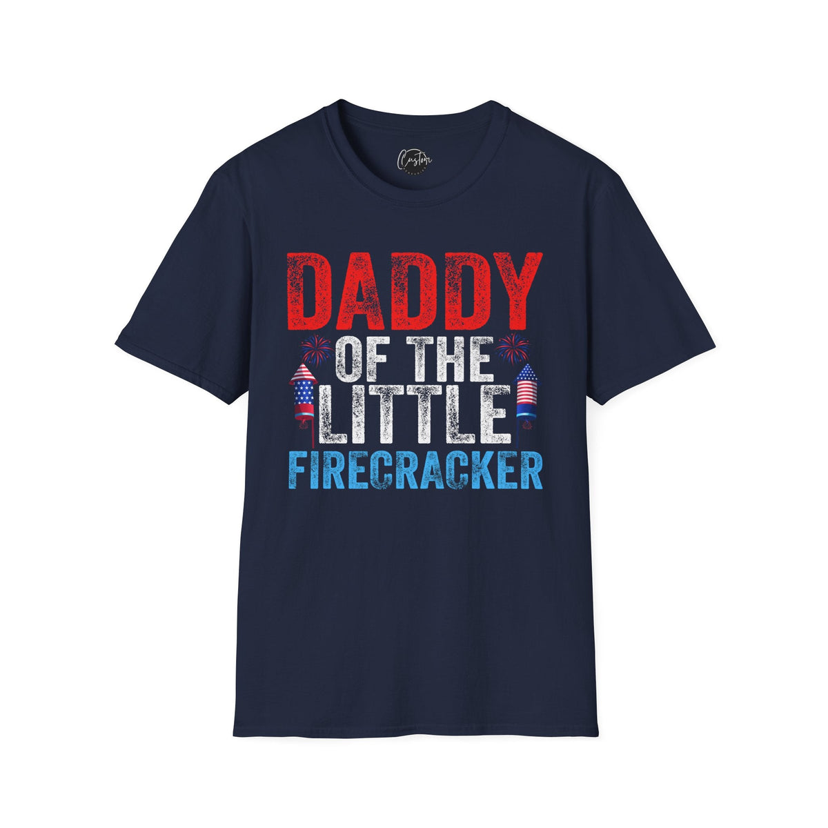 Daddy Of The Little Firecracke - 4th of July shirt, USA flag shirt, Red white blue tee, Patriotic - t-shirt, American pride tee