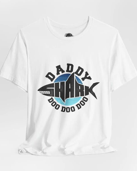 Daddy Shark Short Sleeve Crew Neck T Shirt Fathers Day Gift
