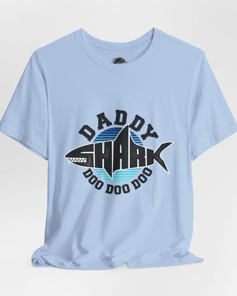 Daddy Shark Short Sleeve Crew Neck T Shirt Fathers Day Gift