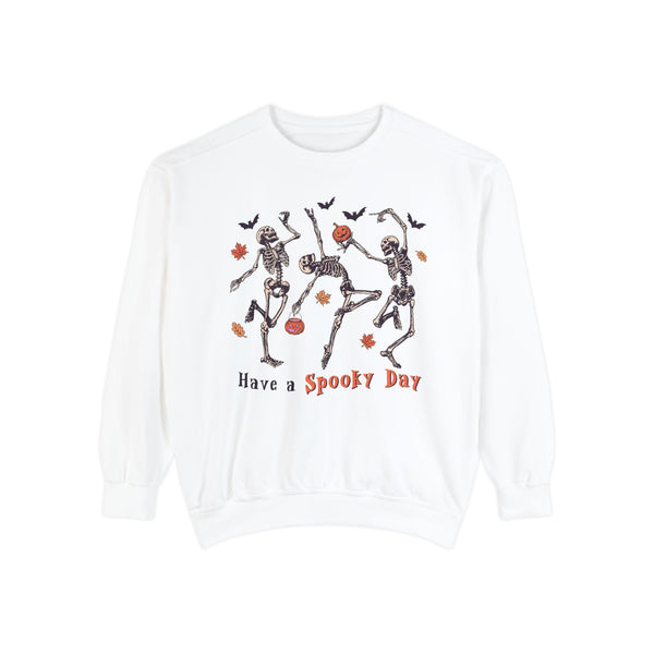 Dancing Skeletons Halloween Sweatshirt - 'Have A Spooky Day' Retro Spooky Sweater