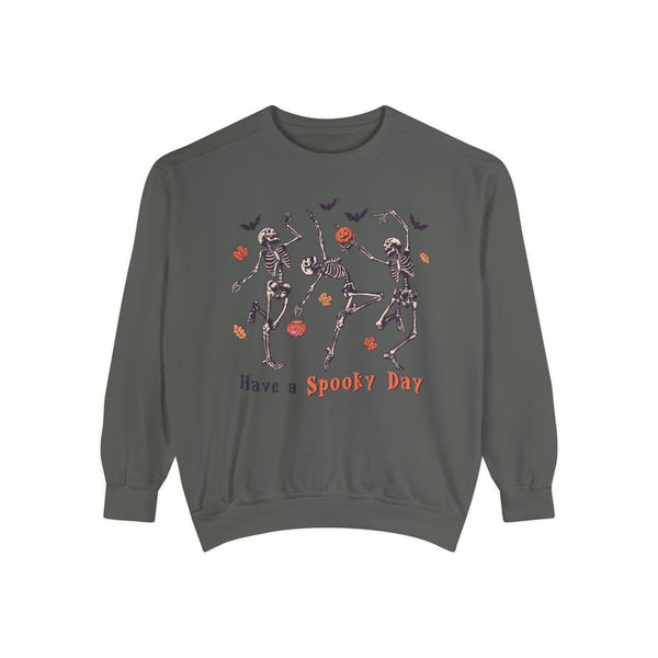 Dancing Skeletons Halloween Sweatshirt - 'Have A Spooky Day' Retro Spooky Sweater