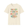 Dasher Dancer Prancer Vixen - Holiday Drink Graphic Tee, Funny Christmas Shirt, Whiskey Tequila Vodka Design, Festive