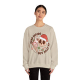 Dead Inside But Jolly AF Crewneck Sweatshirt - Fun Holiday Humor Christmas Sweater