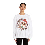 Dead Inside But Jolly AF Crewneck Sweatshirt - Fun Holiday Humor Christmas Sweater