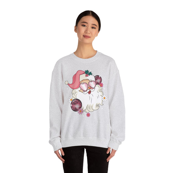 Disco Santa Crewneck Sweatshirt - Fun Holiday Vibes Christmas Sweater - Cute Christmas Apparel