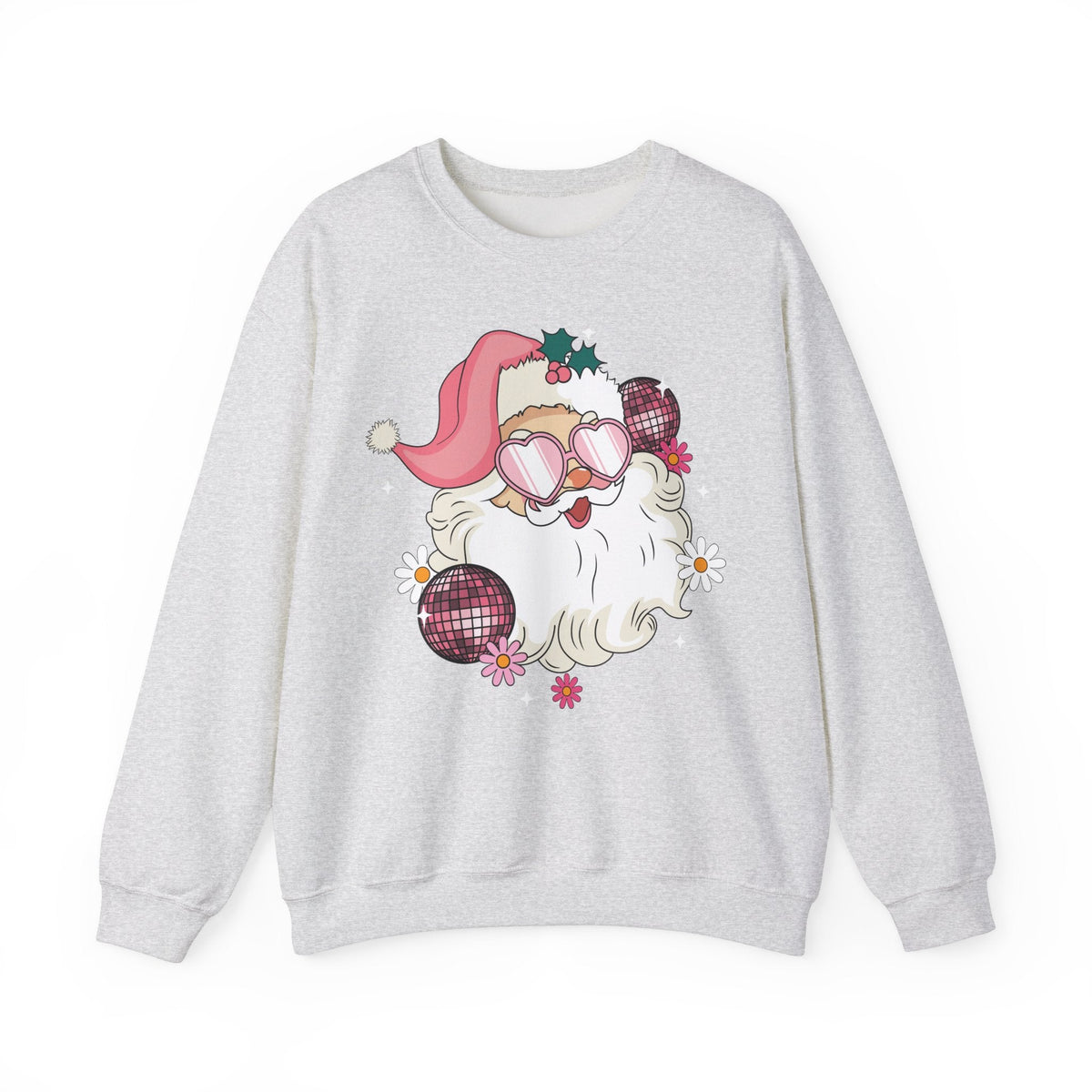 Disco Santa Crewneck Sweatshirt - Fun Holiday Vibes Christmas Sweater - Cute Christmas Apparel