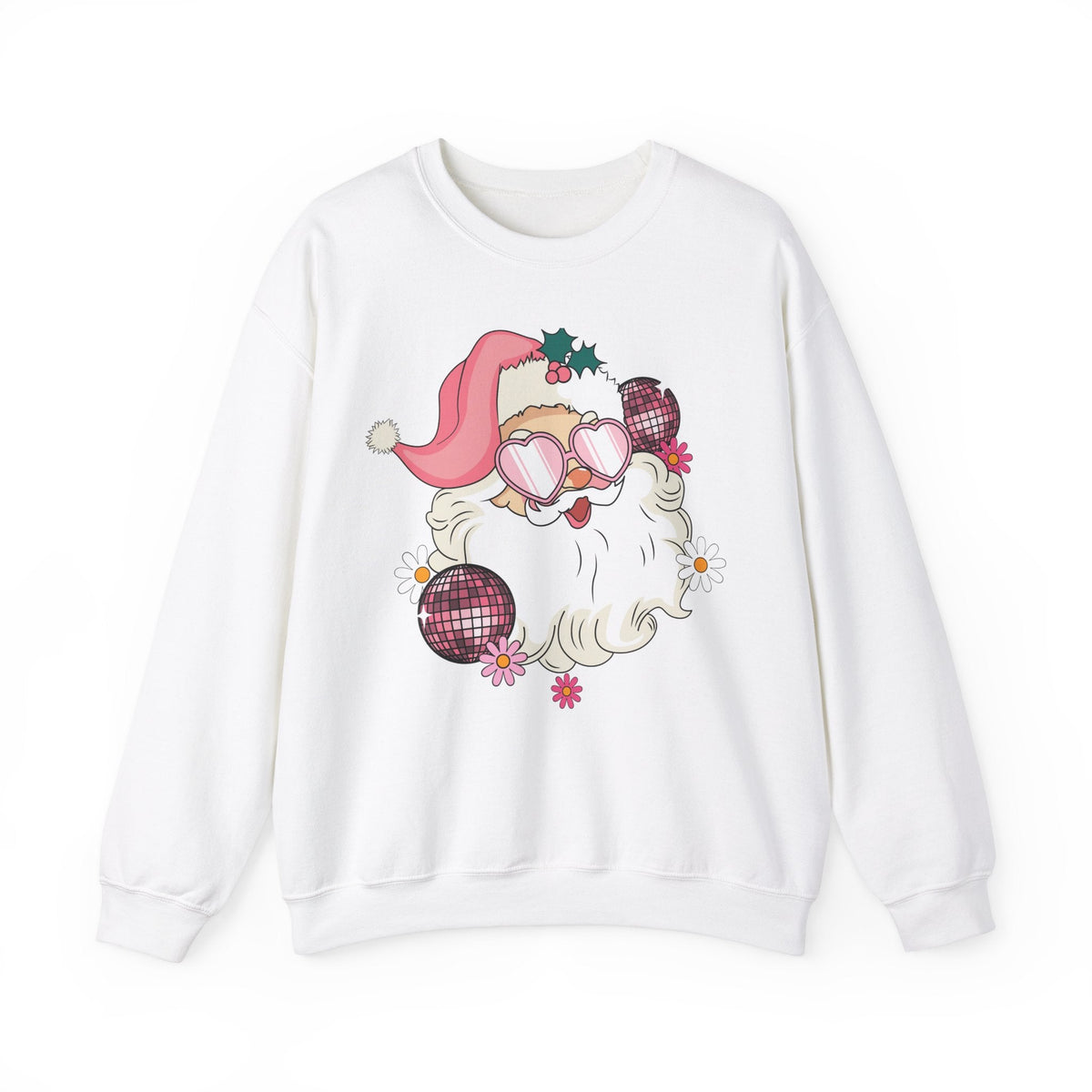 Disco Santa Crewneck Sweatshirt - Fun Holiday Vibes Christmas Sweater - Cute Christmas Apparel