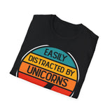 Easily Distracted by Unicorns Cryptos Crypto T-Shirt – Cryptocurrency Shirt for Enthusiasts, Traders, and Meme Lovers