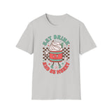 Eat Drink and Be Merry Holiday Coffee Cup Tee - Christmas Coffee Shirt, Hot Chocolate, Holiday Fun, Festive Drink Tee