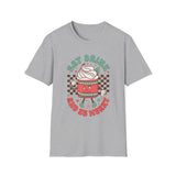 Eat Drink and Be Merry Holiday Coffee Cup Tee - Christmas Coffee Shirt, Hot Chocolate, Holiday Fun, Festive Drink Tee