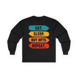 Eat Sleep Buy NFTs Repeat Crypto Long Sleeve – Cryptocurrency Shirt for Enthusiasts, Traders, and Meme Lovers