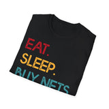 Eat Sleep Buy NFTs Repeat Crypto T-Shirt – Cryptocurrency Shirt for Enthusiasts, Traders, and Meme Lovers