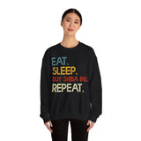 Eat Sleep Buy Shiba Inu Repeat Crypto Crewneck Sweatshirt – Cryptocurrency Shirt for Enthusiasts, Traders, and Meme Lovers