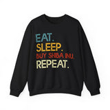 Eat Sleep Buy Shiba Inu Repeat Crypto Crewneck Sweatshirt – Cryptocurrency Shirt for Enthusiasts, Traders, and Meme Lovers