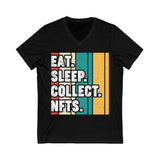 Eat Sleep Collect NFTs Crypto V-Neck – Cryptocurrency Shirt for Enthusiasts, Traders, and Meme Lovers