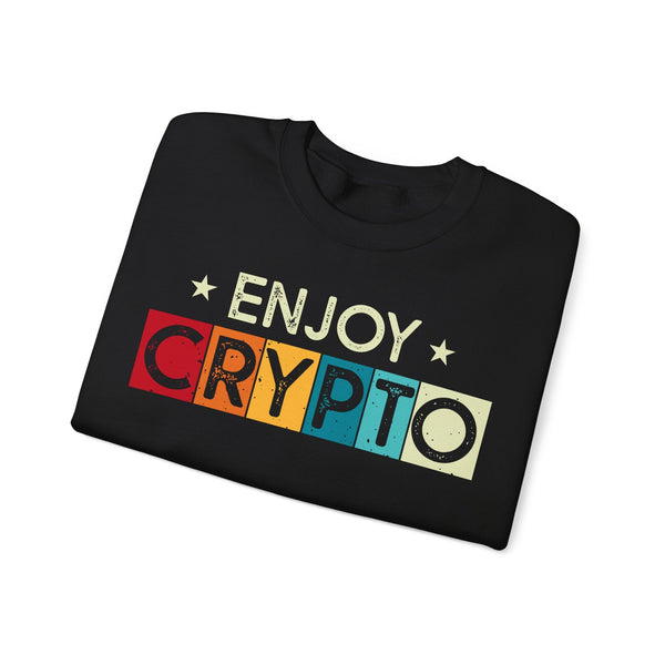 Enjoy Crypto Crypto Crewneck Sweatshirt – Cryptocurrency Shirt for Enthusiasts, Traders, and Meme Lovers