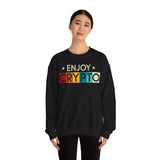 Enjoy Crypto Crypto Crewneck Sweatshirt – Cryptocurrency Shirt for Enthusiasts, Traders, and Meme Lovers