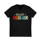 Enjoy Crypto Crypto V-Neck – Cryptocurrency Shirt for Enthusiasts, Traders, and Meme Lovers