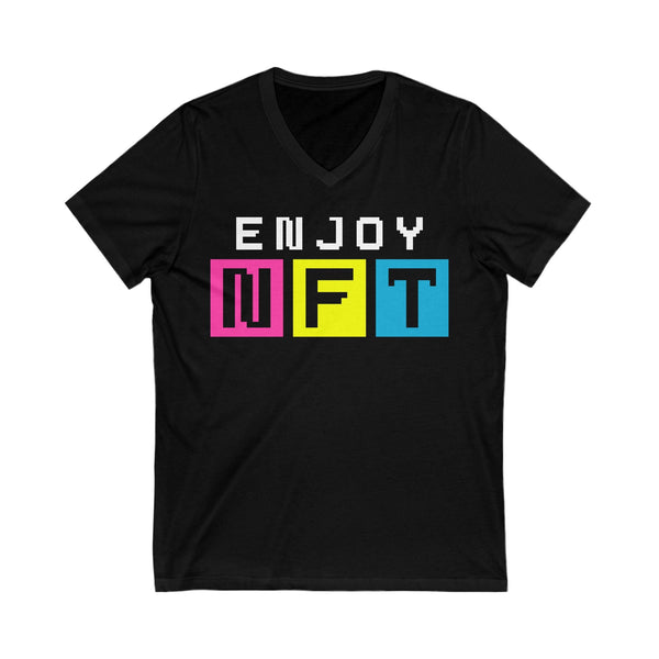 Enjoy NFT Crypto V-Neck – Cryptocurrency Shirt for Enthusiasts, Traders, and Meme Lovers