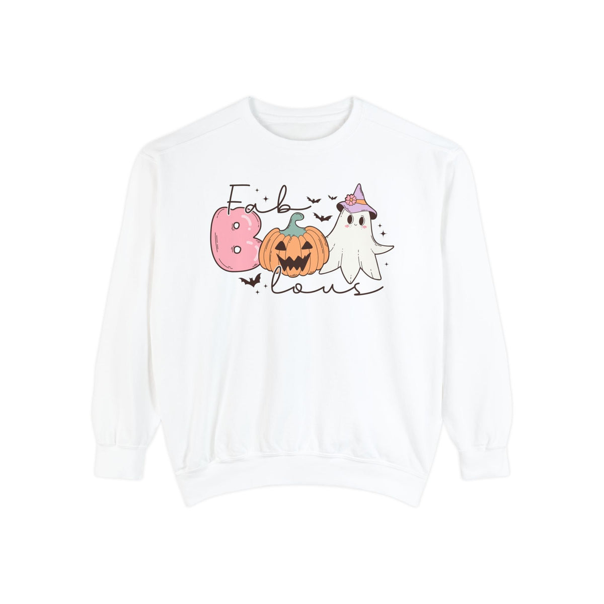 Fab Boo-lous Ghost Pumpkin Halloween Sweatshirt - Cute Ghost Witch Graphic Sweater