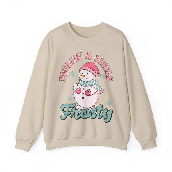 Feelin' a Little Frosty Crewneck Sweatshirt - Cute Snowman Christmas Sweater - Winter Apparel