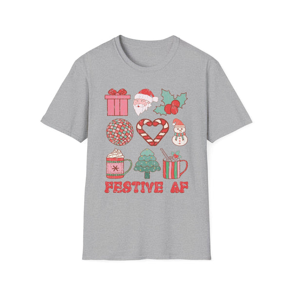 Festive AF Christmas T-shirt - Fun Holiday Graphics Shirt