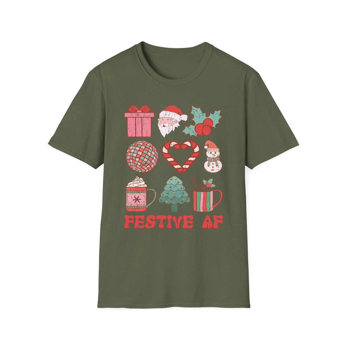 Festive AF Christmas T-shirt - Fun Holiday Graphics Shirt